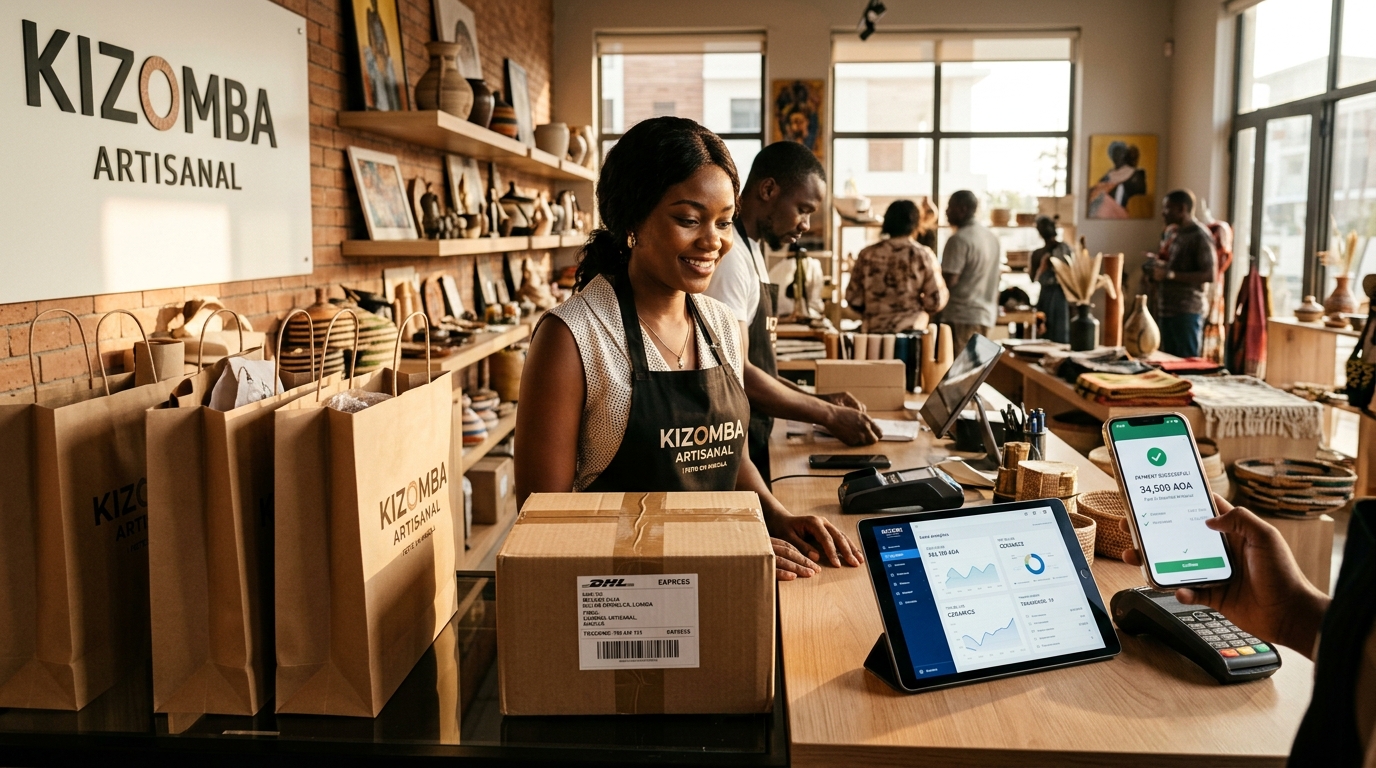 Fluxo de checkout transparente e confirmação instantânea via Multicaixa Express em Angola